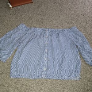 White and blue stripe shirt